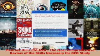 Read  McGrawHills PreGED  The Most Comprehensive Review of the Skills Necessary for GED EBooks Online
