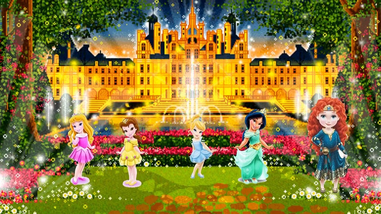 Disney Princess Finger Family Collection Ariel Belle Aurora, Merida from Pixar Brave Elsa