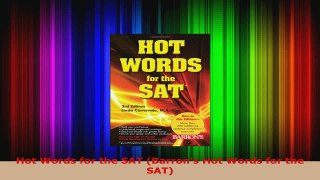 Read  Hot Words for the SAT Barrons Hot Words for the SAT PDF Online