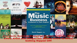 Read  The Music Business Explained in Plain English What Every Artist and Songwriter Should Ebook Free