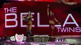WWE RAW, (AJ Lee last match) Paige, AJ Lee & Naomi vs The Bella Twins & Natalya, Mar 30, 2015