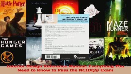 Read  Interior Design Reference Manual Everything You Need to Know to Pass the NCIDQ Exam Ebook Free