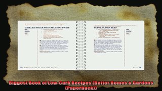 Biggest Book of LowCarb Recipes Better Homes  Gardens Paperback