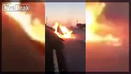 Black man sets two white guys on fire