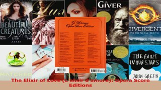 Read  The Elixir of Love Lelisir damore Opera Score Editions PDF Online