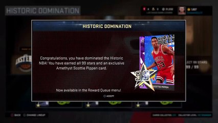 NBA 2K16 HISTORIC DOMINATION SCOTTIE PIPPEN + LEGENDARY PULL!!