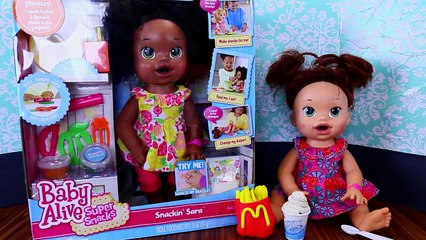 Baby Alive Play Doh Baby Food CHALLENGE with McDonalds French Fries & Playdough McFlurry I