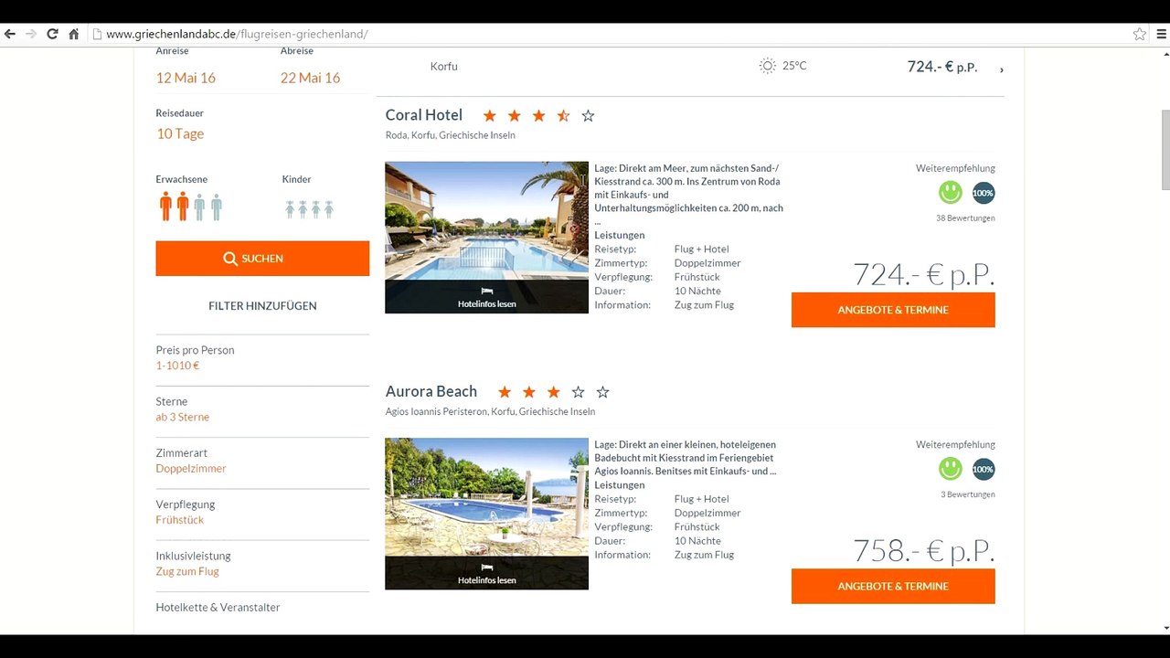 Online günstig Griechenlandreisen buchen