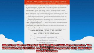 What Your Doctor May Not Tell You AboutTM Hypertension The Revolutionary Nutrition and