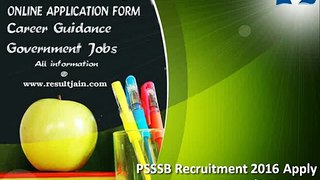 PSSSB Recruitment 2016