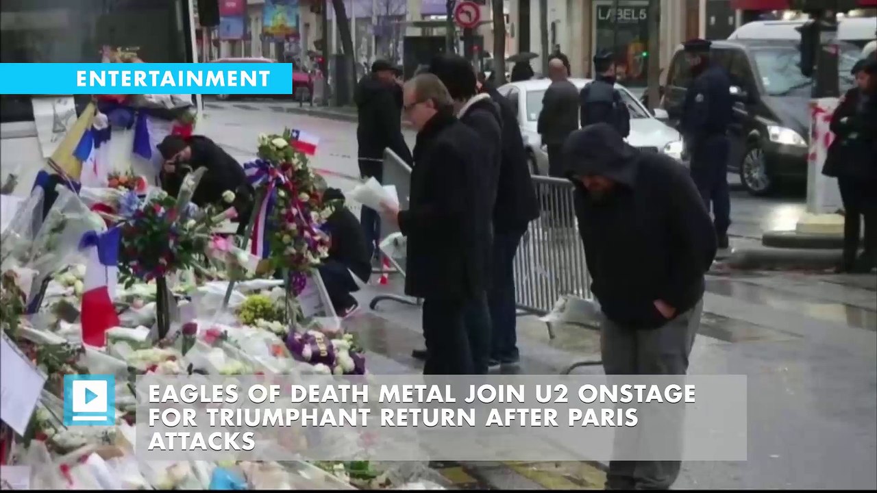 Eagles of Death Metal join U2 onstage for triumphant return after Paris attacks
