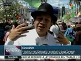 Ecuatorianos llaman a los latinoamericanos a la unidad