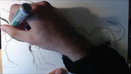 Jurassic World Tyrannosaurus Vs Indominus Rex Fight Quick Drawing
