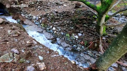 Landslip in Lake District amid Storm Desmond