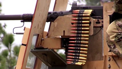US Military BIG MACHINE GUN Live Fire Exercise