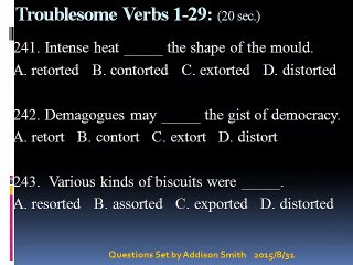 Troublesome Verbs 1-29