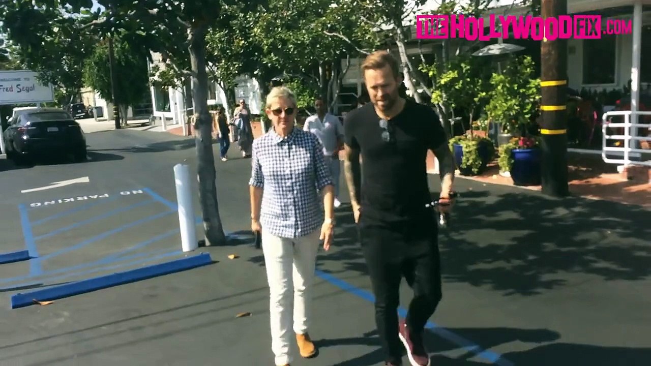 Ellen Degeneres & Bob Harper From The Biggest Loser Have Lunch At Fred Segal 10.17.15