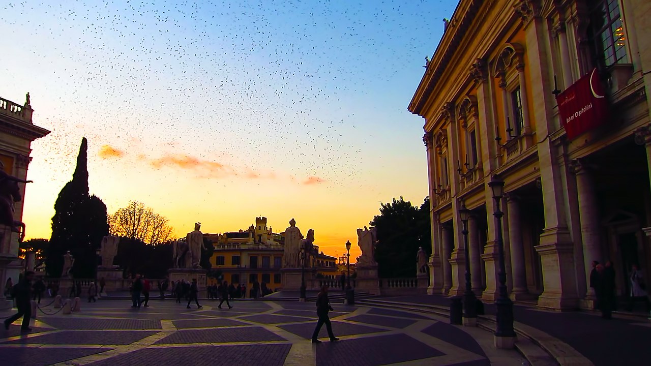 Thousands of birds invading the sky of Rome!