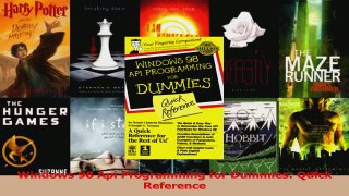 Download  Windows 98 Api Programming for Dummies Quick Reference Ebook Free