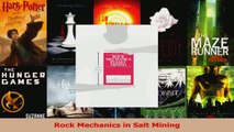 Read  Rock Mechanics in Salt Mining Ebook Free