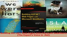 Read  Building ASPNET Web Pages with Microsoft WebMatrix The Experts Voice in Net Ebook Free