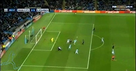 1-1 Julian Korb Fantastic Equalizer Goal - Champions League Manchester City 1-1 Borussia Monchengladbach 08.12.2015