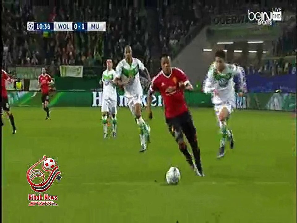 اهداف الشوط الاول لمباراه ( فولفسبورج  2-1 مانشستر يونايتد ) دورى ابطال اوروبا