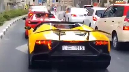 Lamborghini on fire, only in Dubai