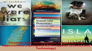 Read  Terawatt Solar Photovoltaics Roadblocks and Opportunities SpringerBriefs in Applied Ebook Free