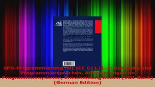 Read  SPSProgrammierung mit IEC 611313 Konzepte und Programmiersprachen Anforderungen an PDF online