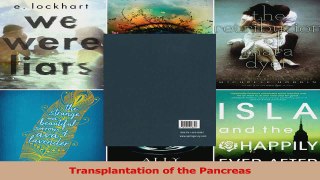 Transplantation of the Pancreas Read Online