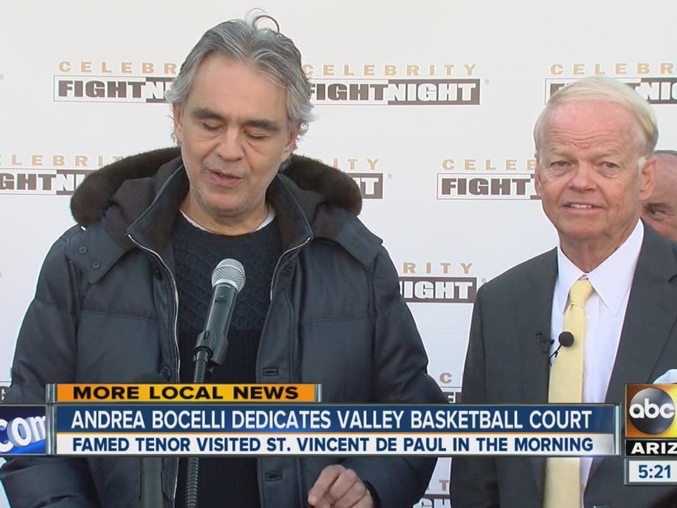 Singer Andrea Bocelli dedicates Valley basketball court