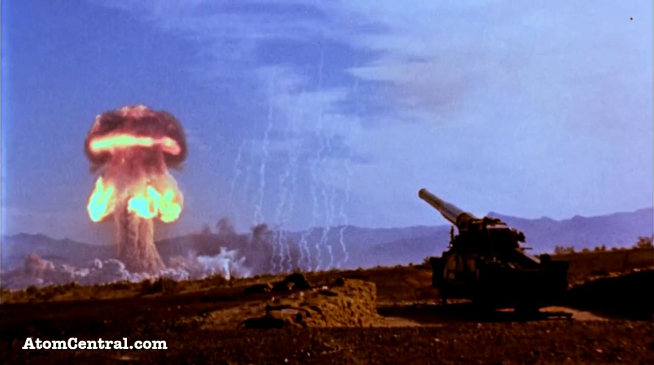Atomic Bomb Test with a Giant Artillery