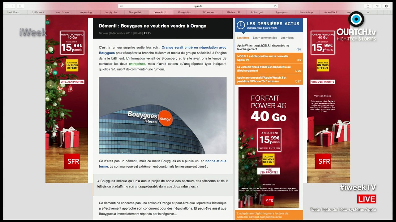 iWeek S03E14 : Les vues d'Orange sur Bouygues, Apple TV suite et iPhone 6C pour mars ?