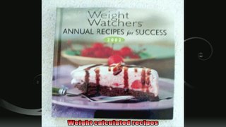Weight Watchers Annual Recipes For Success 2002