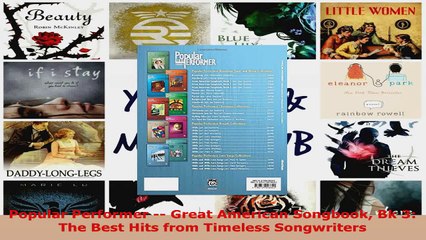 Read  Popular Performer  Great American Songbook Bk 3 The Best Hits from Timeless Songwriters Ebook Free