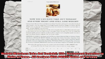 Weight Watchers TakeOut Tonight 150 Restaurant Favorites to Make at HomeAll Recipes