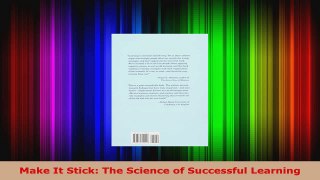 Read  Make It Stick The Science of Successful Learning Ebook Free