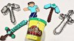 MINECRAFT Play Doh Cookie Cutters - - - How to make playdough Diamond Steve