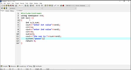 simple addition c++ tutorial