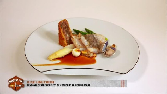 Le plat d'Antion : rencontre entre les pieds de cochon et le merlu basque