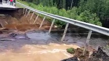 Bridges collapsed and water was washed away