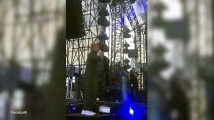 DJ Diplo hit in face with smoke machine vapour at Stereosonic