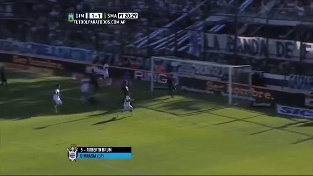 Gol de Brum. Gimnasia LP 2 - San Martín SJ 1. Liguilla Pre Sudamericana 2015. FPT