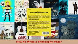 Read  How to Write a Philosophy Paper Ebook Free