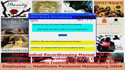 OSHA Medical Recordkeeping Manual and CD Introductory But Comprehensive OSHA Occupational Download