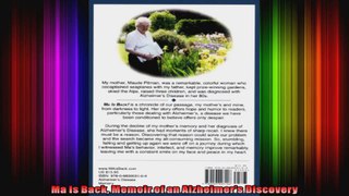 Ma Is Back Memoir of an Alzheimers Discovery