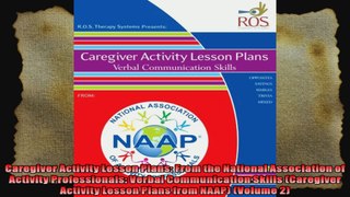 Caregiver Activity Lesson Plans From the National Association of Activity Professionals