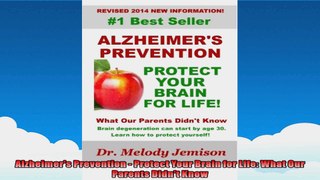 Alzheimers Prevention  Protect Your Brain for Life What Our Parents Didnt Know