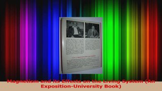 PDF Download  Magnetism and its Effects on the Living System An ExpositionUniversity Book Read Full Ebook